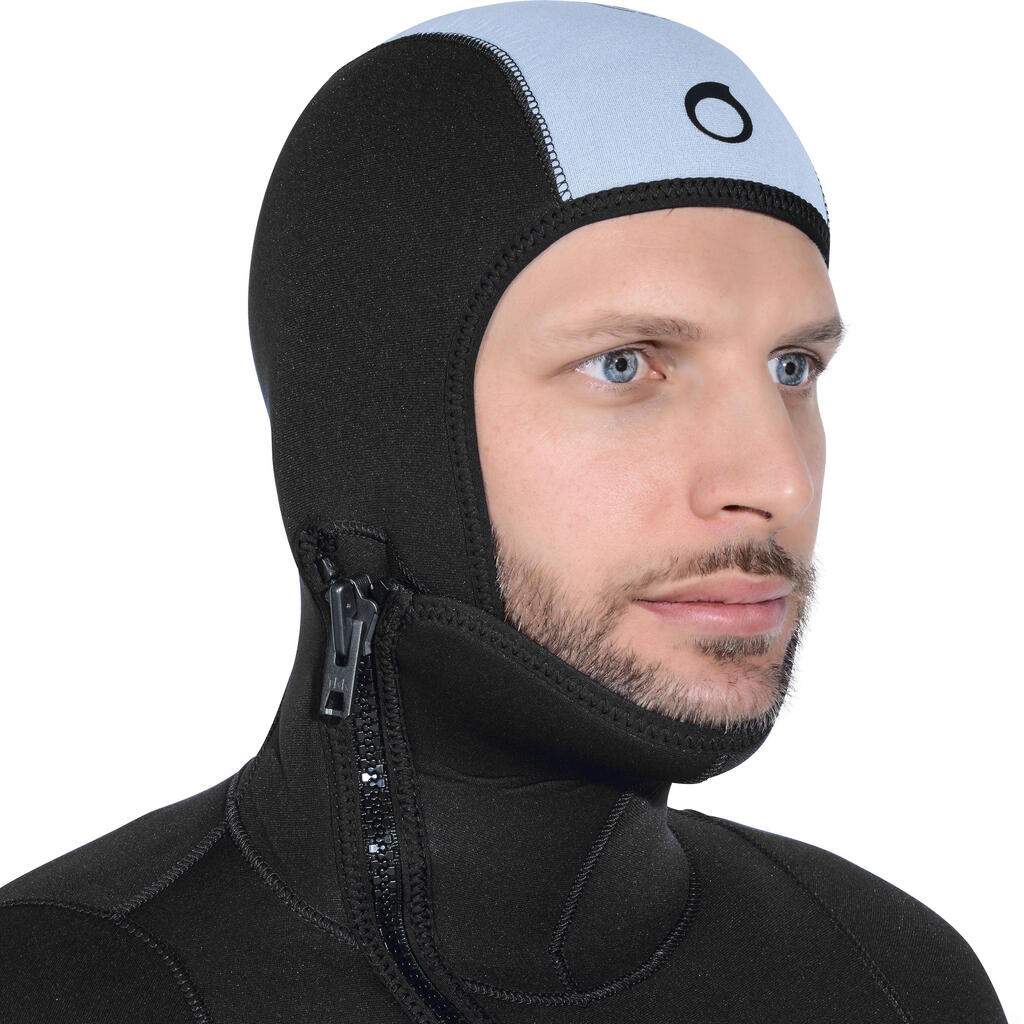 Men’s diving jacket with hood 5.5 mm neoprene SCD black and blue