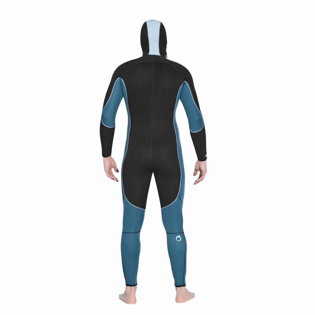 Men's Scuba Diving SCD Neoprene Wetsuit 100 5.5 mm black/grey