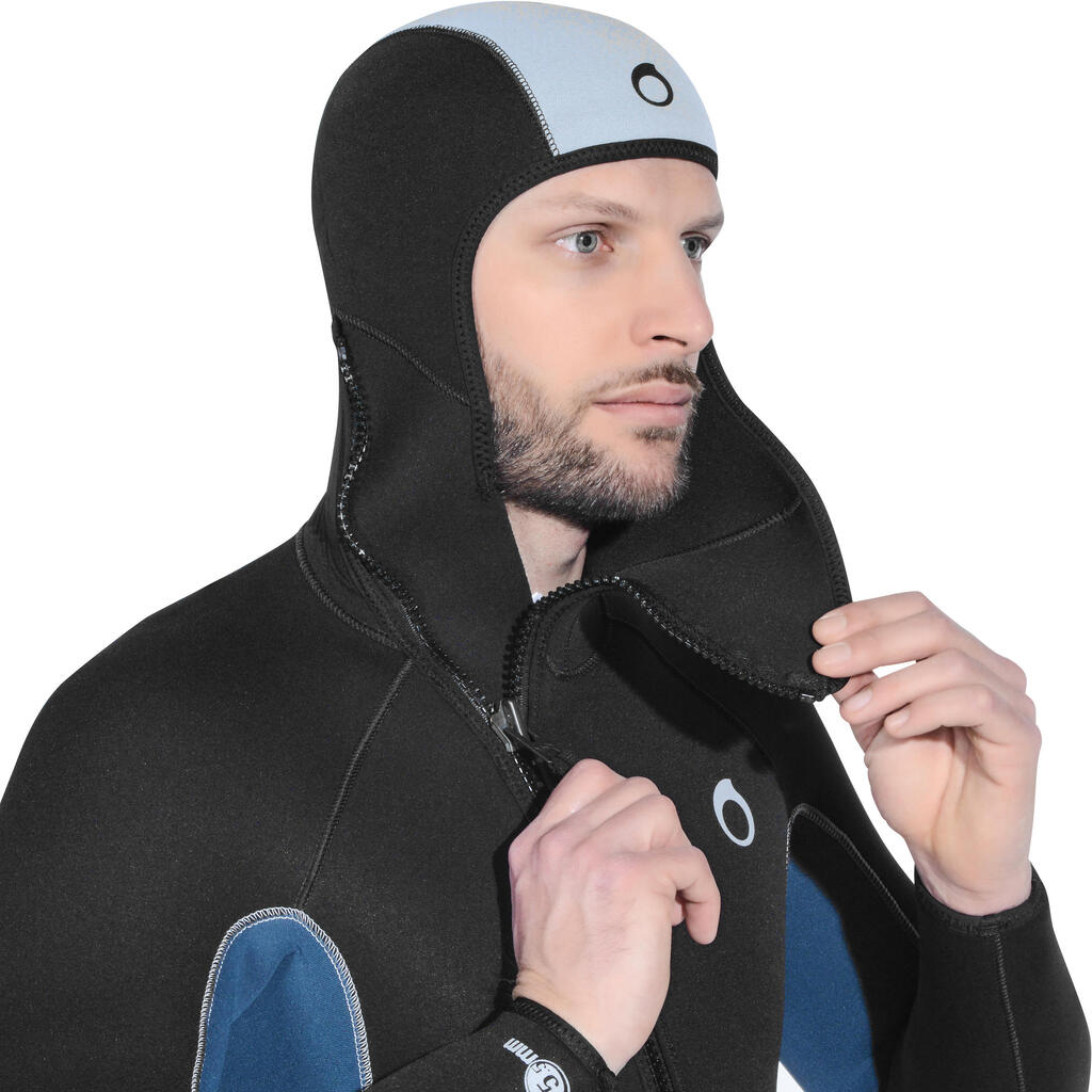 Men's Scuba Diving SCD Neoprene Wetsuit 100 5.5 mm black/grey