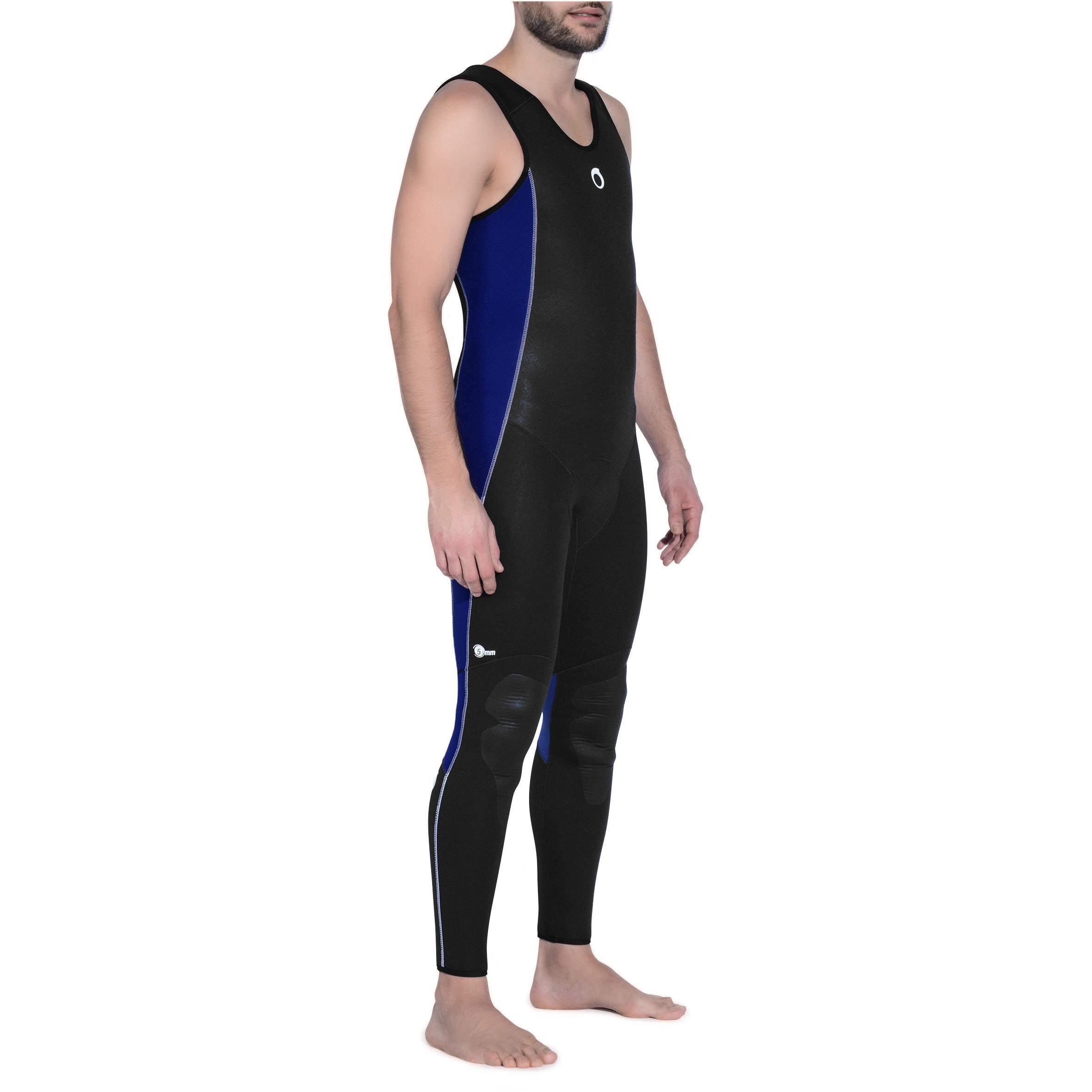 Men's diving sleeveless wetsuit 5.5 mm neoprene SCD black 3/14