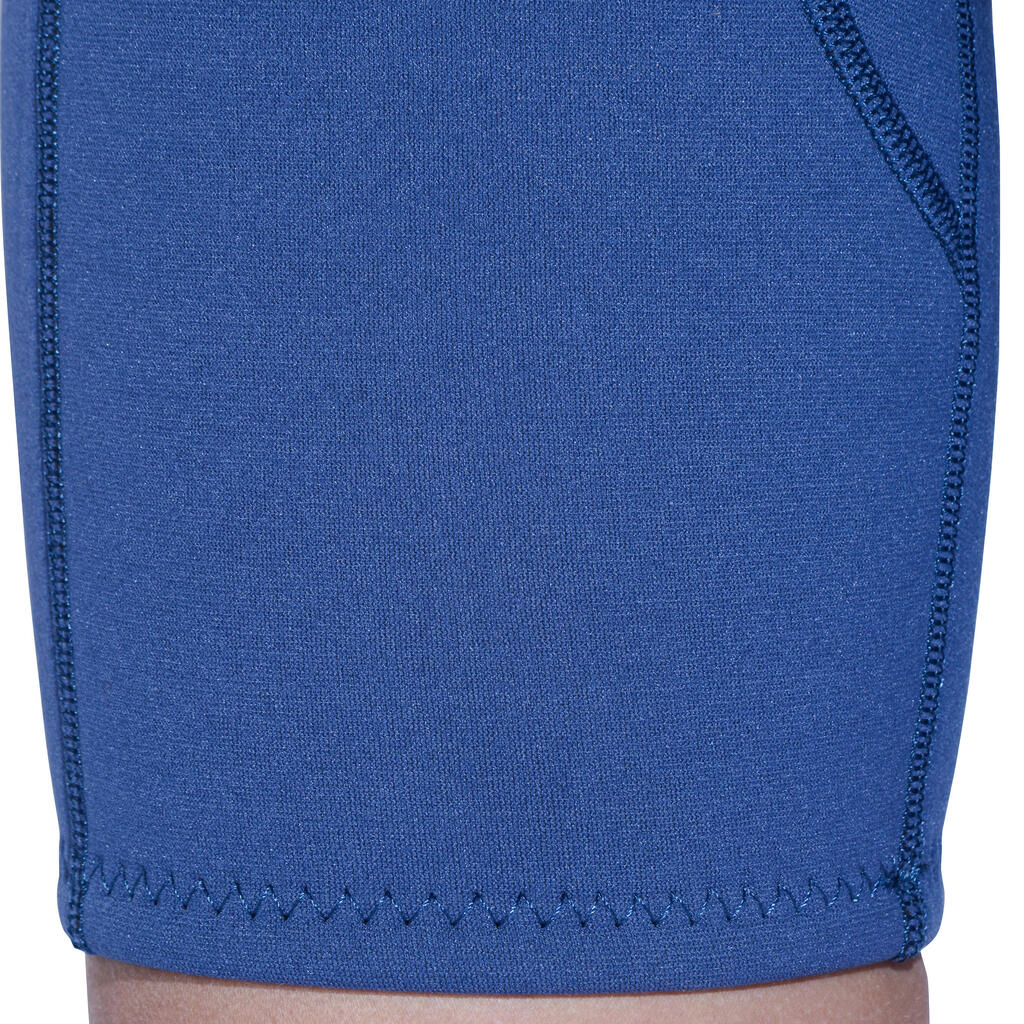 Vaikiškas trumpas nardymo su vamzdeliu kostiumas iš 2 mm neopreno, tamsiai mėlynas