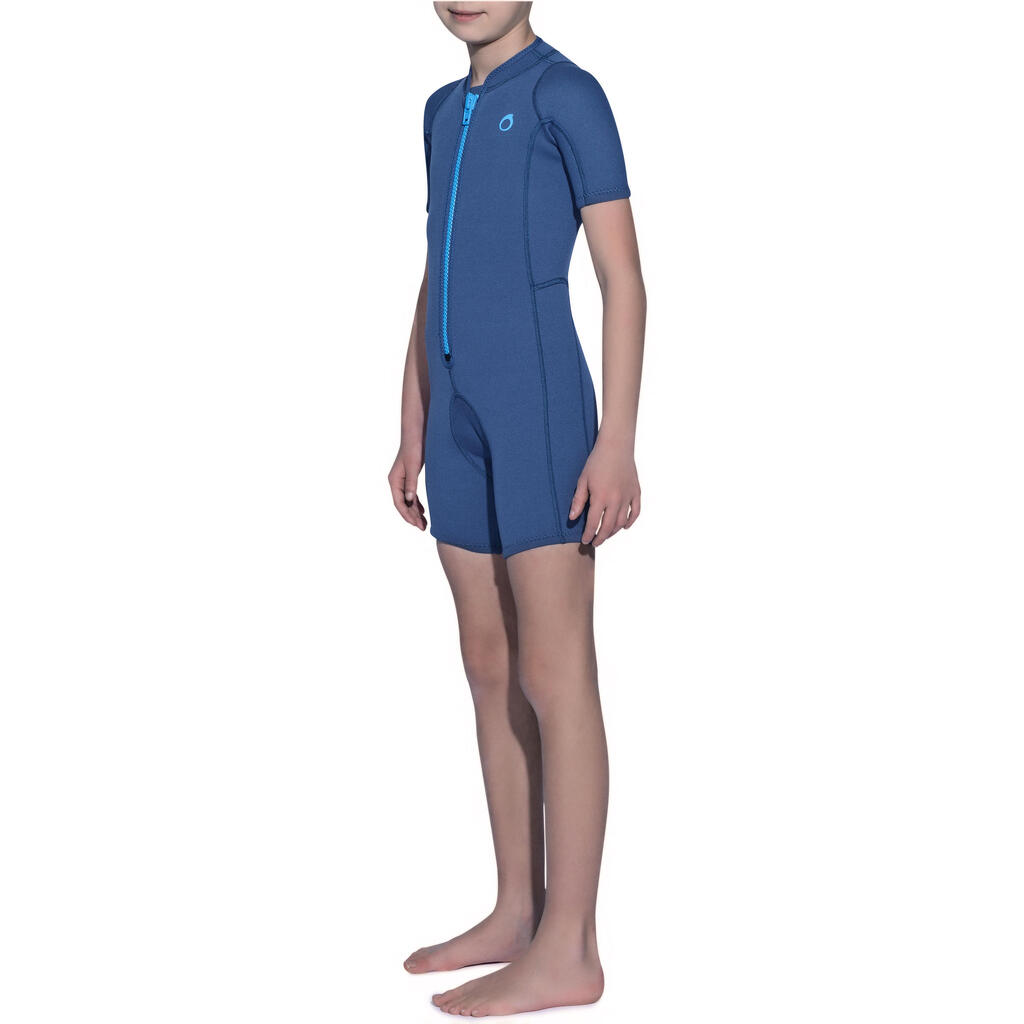 TRAJE NEOPRENO CORTO NIÑOS SNK100 2 MM AZUL