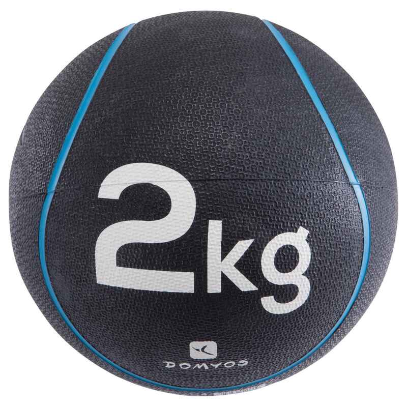 Medizinball 2 kg Durchmesser 22 cm blau