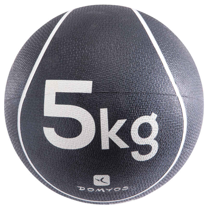 Medizinball 5 kg Durchmesser 24 cm weiss