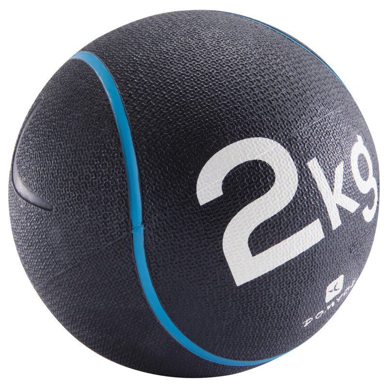 Medizinball 2 kg Durchmesser 22 cm blau