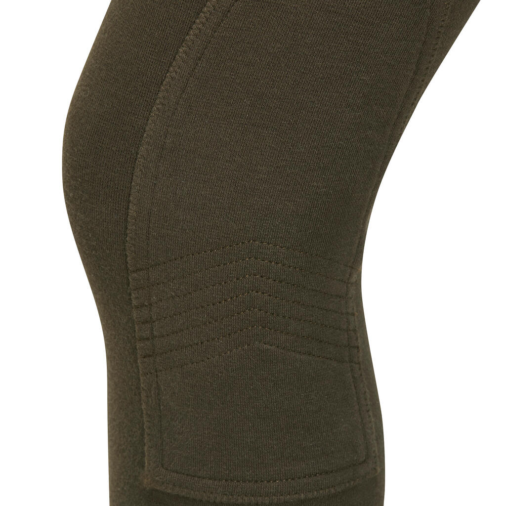 Women's Two-Tone Horse Riding Jodhpurs - Brown With Print