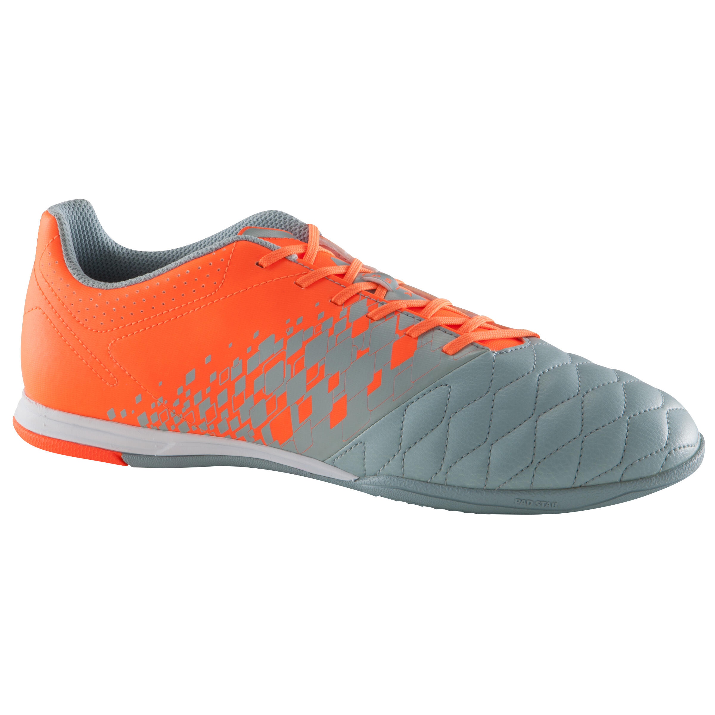 Sapatilhas de futsal adulto agility 500 cinza/laranja