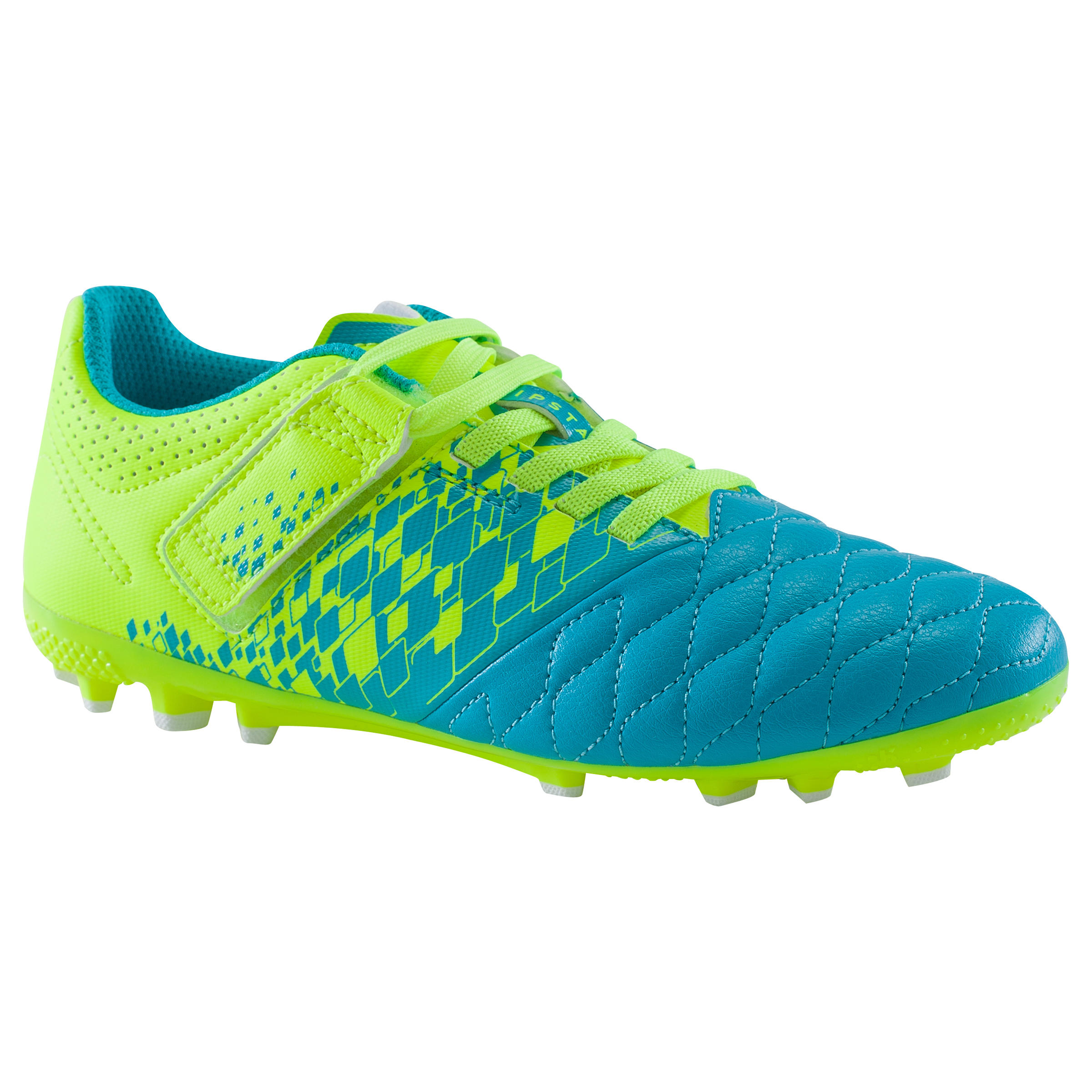 kids-football-boots-with-rip-tab-agility-500-ag-blue-yellow