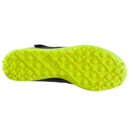 حذاء كرة قدم KIPSTA CLR 500 HG للأطفال بشريط لاصق لملاعب النجيل الصناعي - أزرق