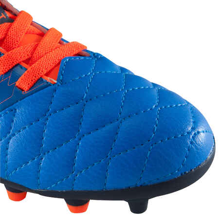 حذاء كرة القدم Agility 500 FG للأطفال للملاعب العشبية - أزرق/برتقالي + شريط لاصق