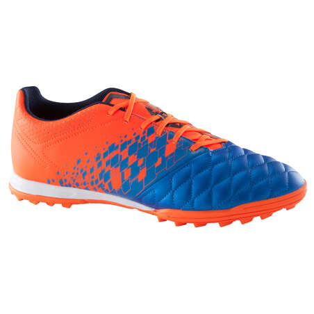 Chaussure de football adulte terrains durs Agility 500 HG bleue orange