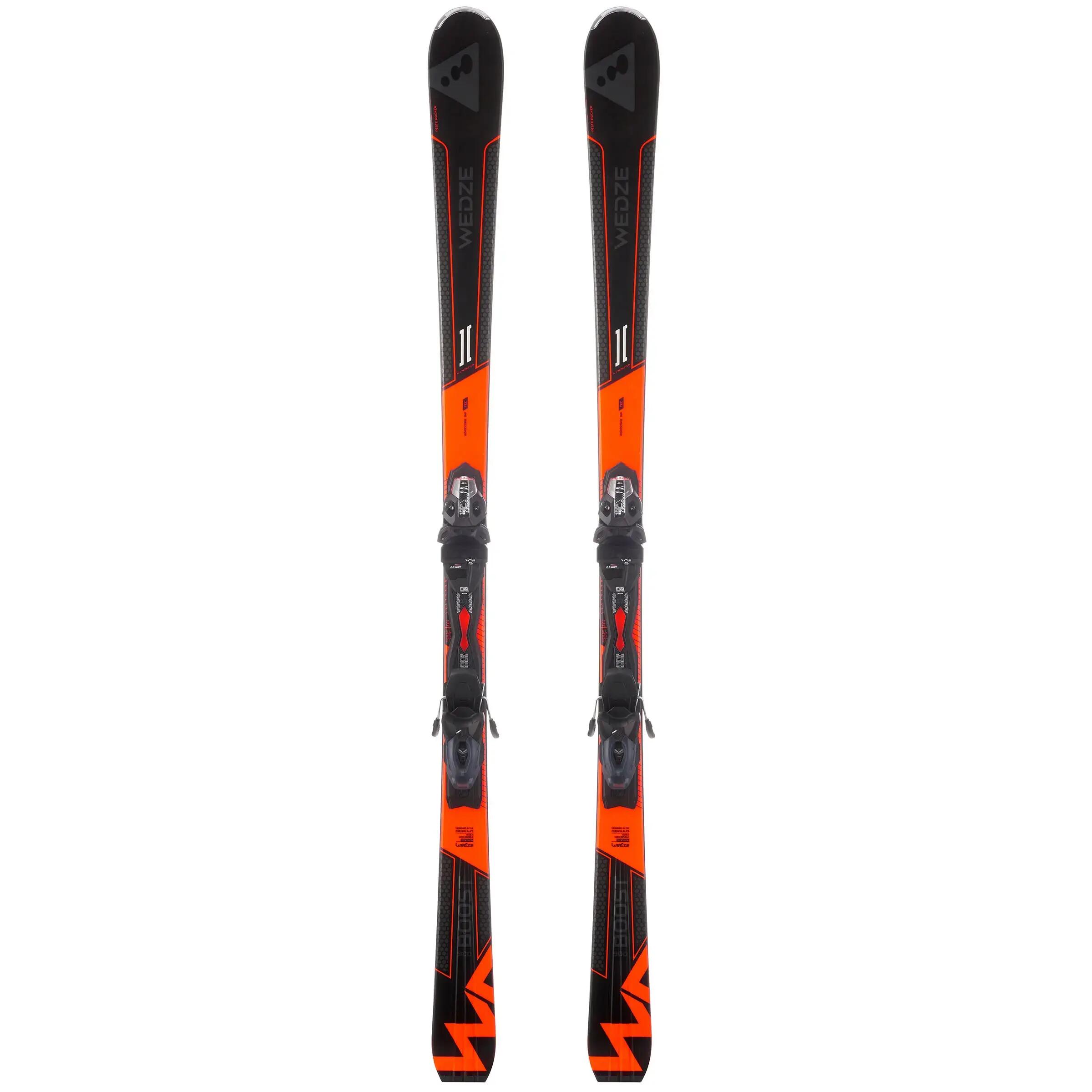 MEN'S ON-PISTE SKIS WITH BOOST 900 BINDINGS BLACK AND ORANGE 1/16