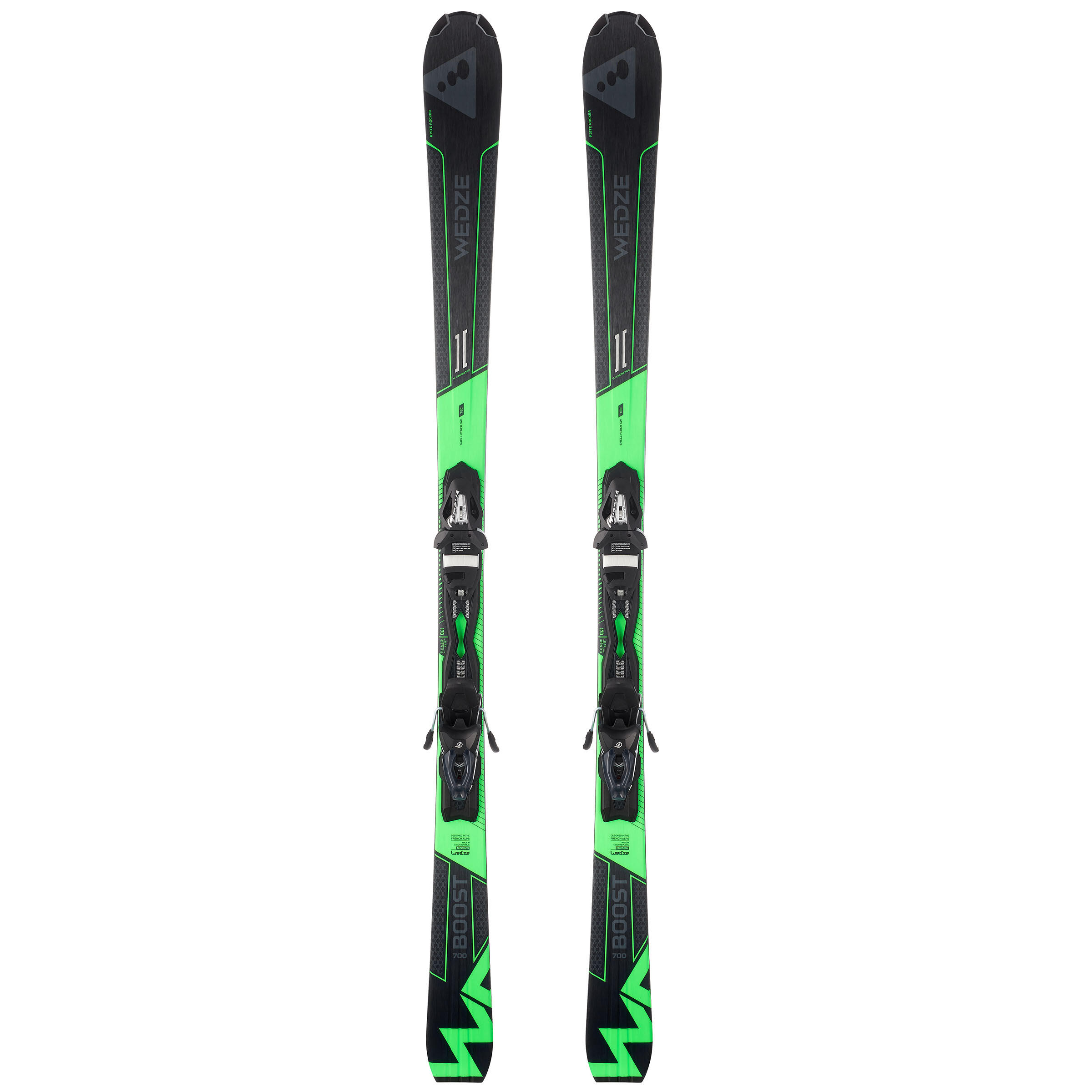 Men’s Downhill Ski, Black and Green 1/8