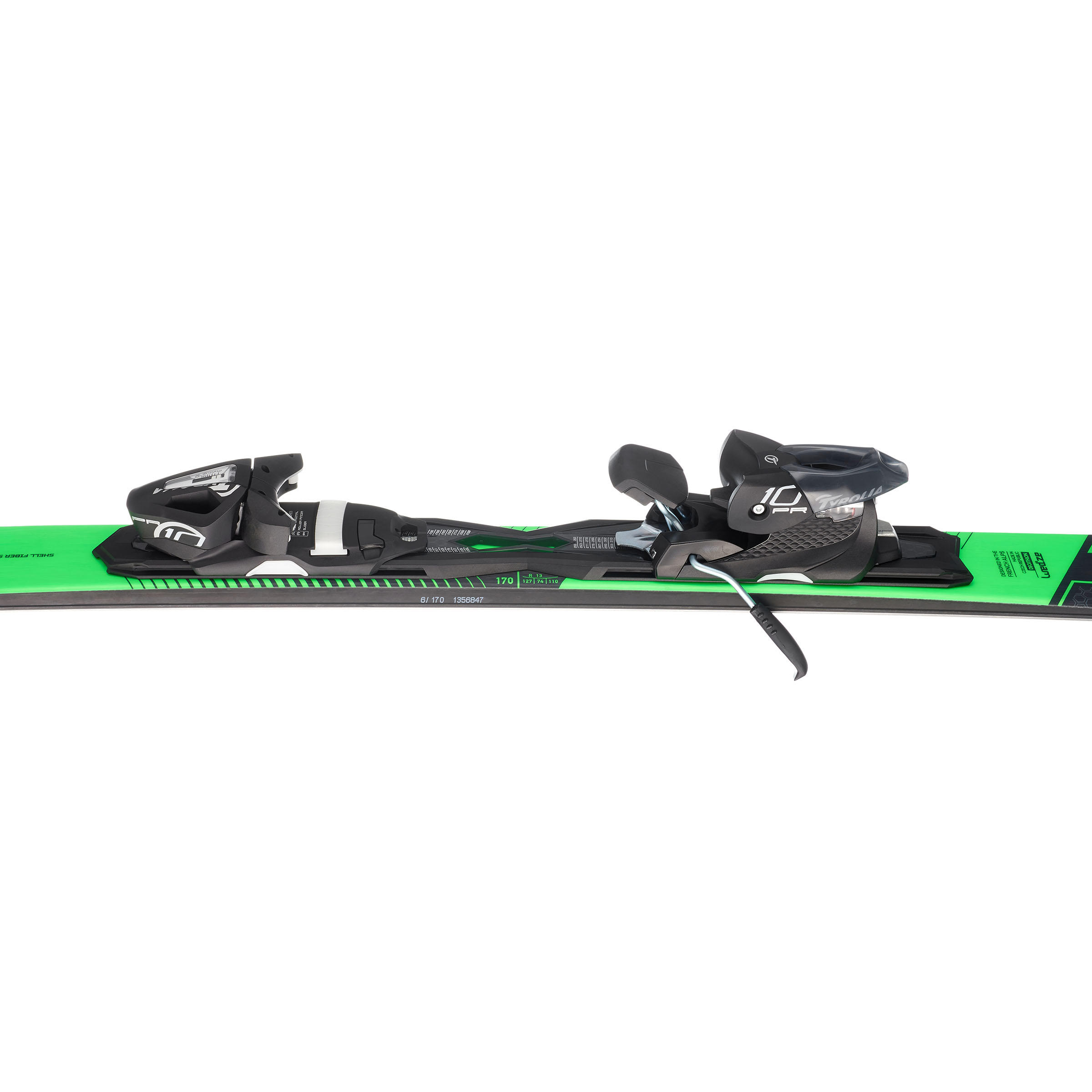 Men’s Downhill Ski, Black and Green 6/8