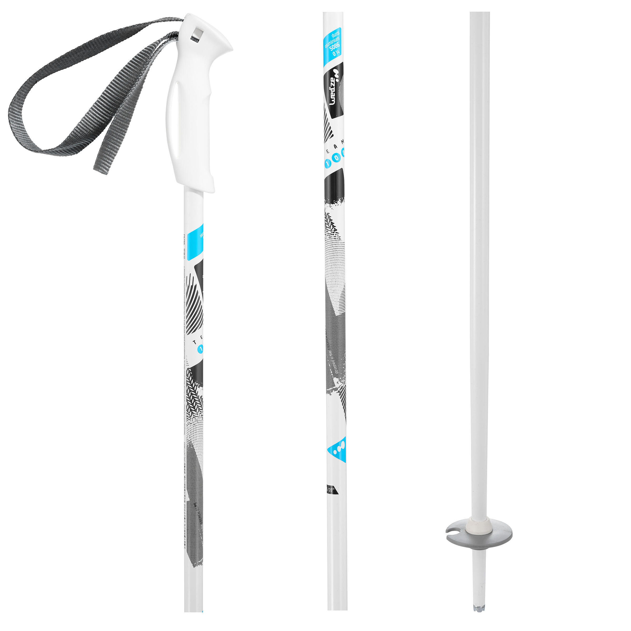 Children's Ski Poles White 2/6