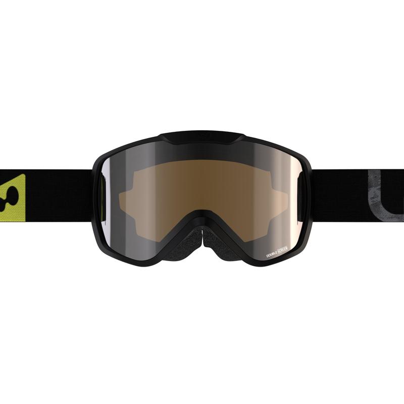 แว่นตาใส่เล่นสกีและสโนว์บอร์ดในสภาพอากาศดีสำหรับผู้ใหญ่และเด็กรุ่น G 500 S3 (สีดำ)
