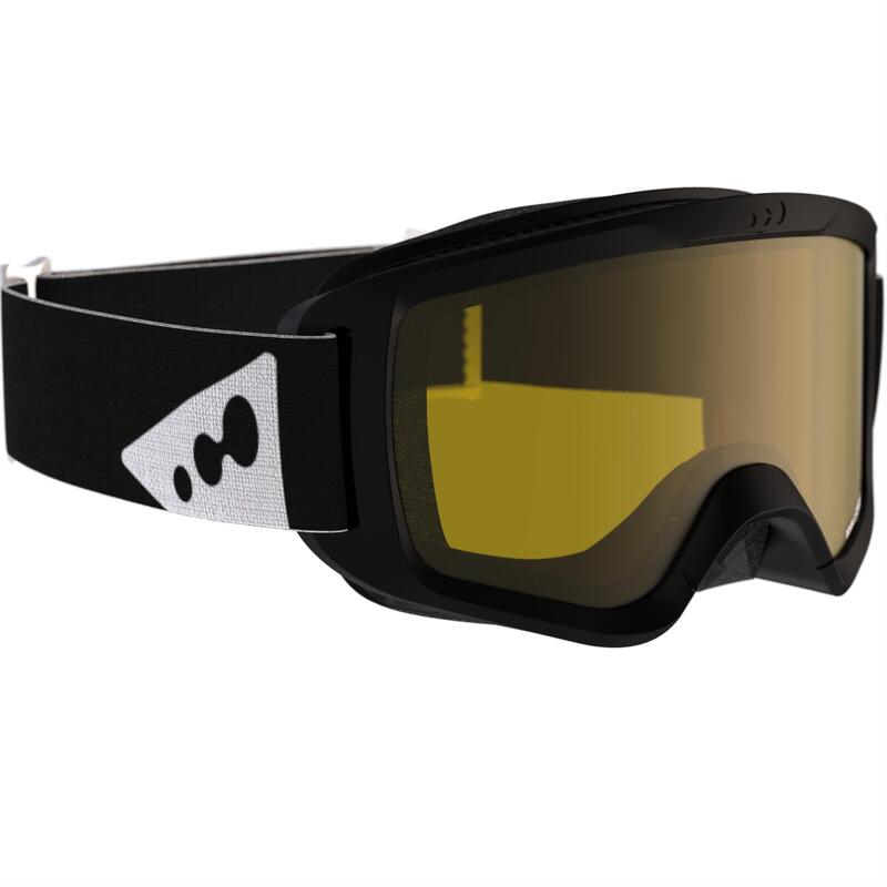 Ski- en snowboardbril voor volwassenen en kinderen G 100 slecht weer zwart