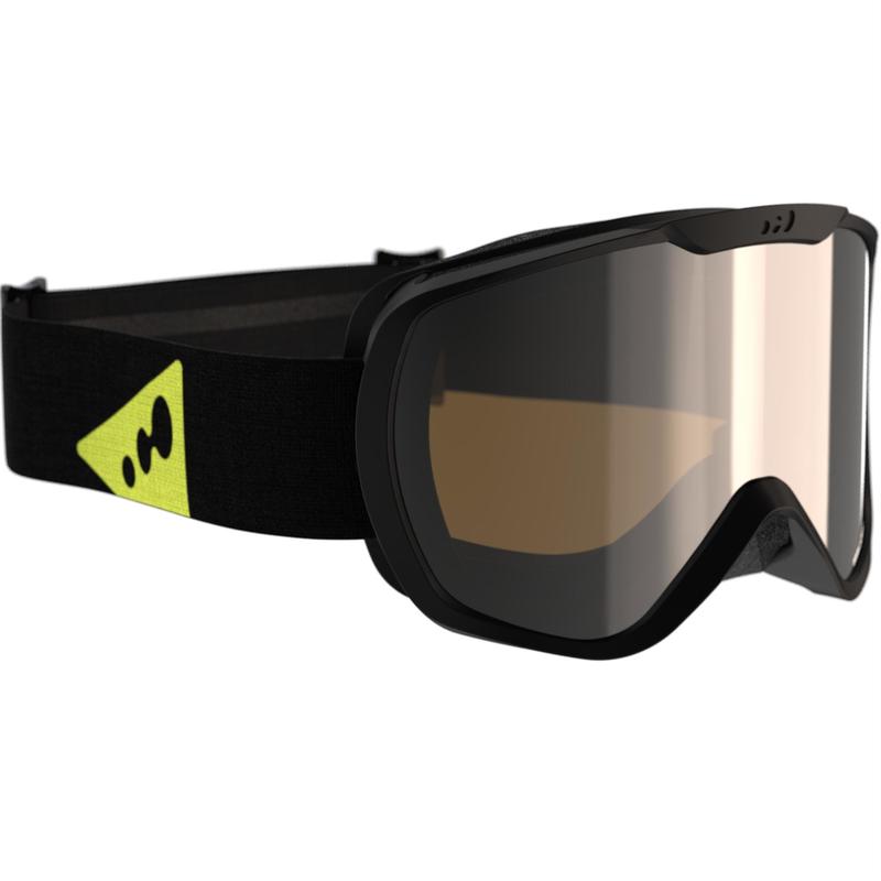 แว่นตาใส่เล่นสกีและสโนว์บอร์ดในสภาพอากาศดีสำหรับผู้ใหญ่และเด็กรุ่น G 500 S3 (สีดำ)