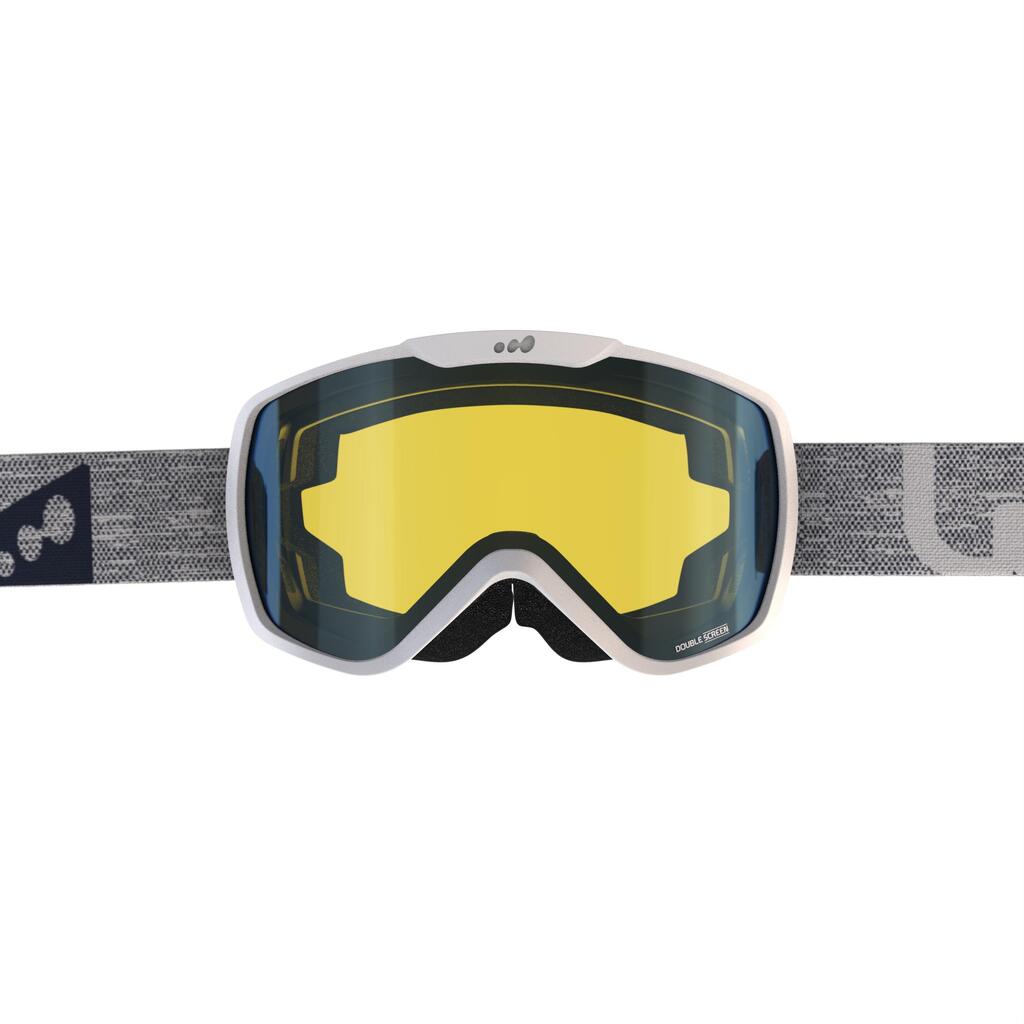 Lyžiarske a snowboardové okuliare G 500 dospelí a deti do zlého počasia biele