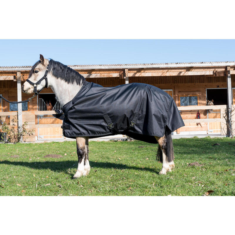 Couverture imperméable équitation poney IMPER 200 600D noir