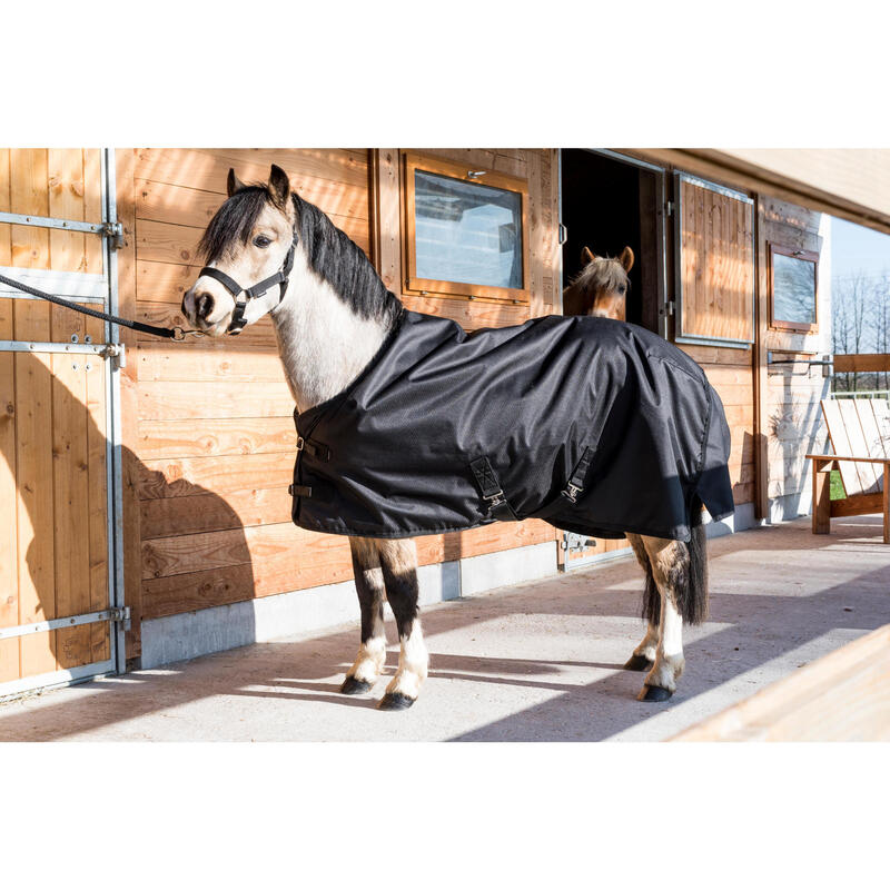 Couverture imperméable équitation poney IMPER 200 600D noir