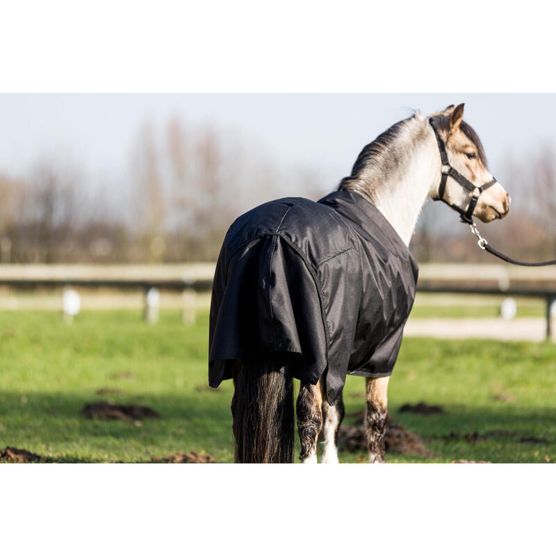 Winter-Regendecke 200g wasserdicht 600D Pony schwarz