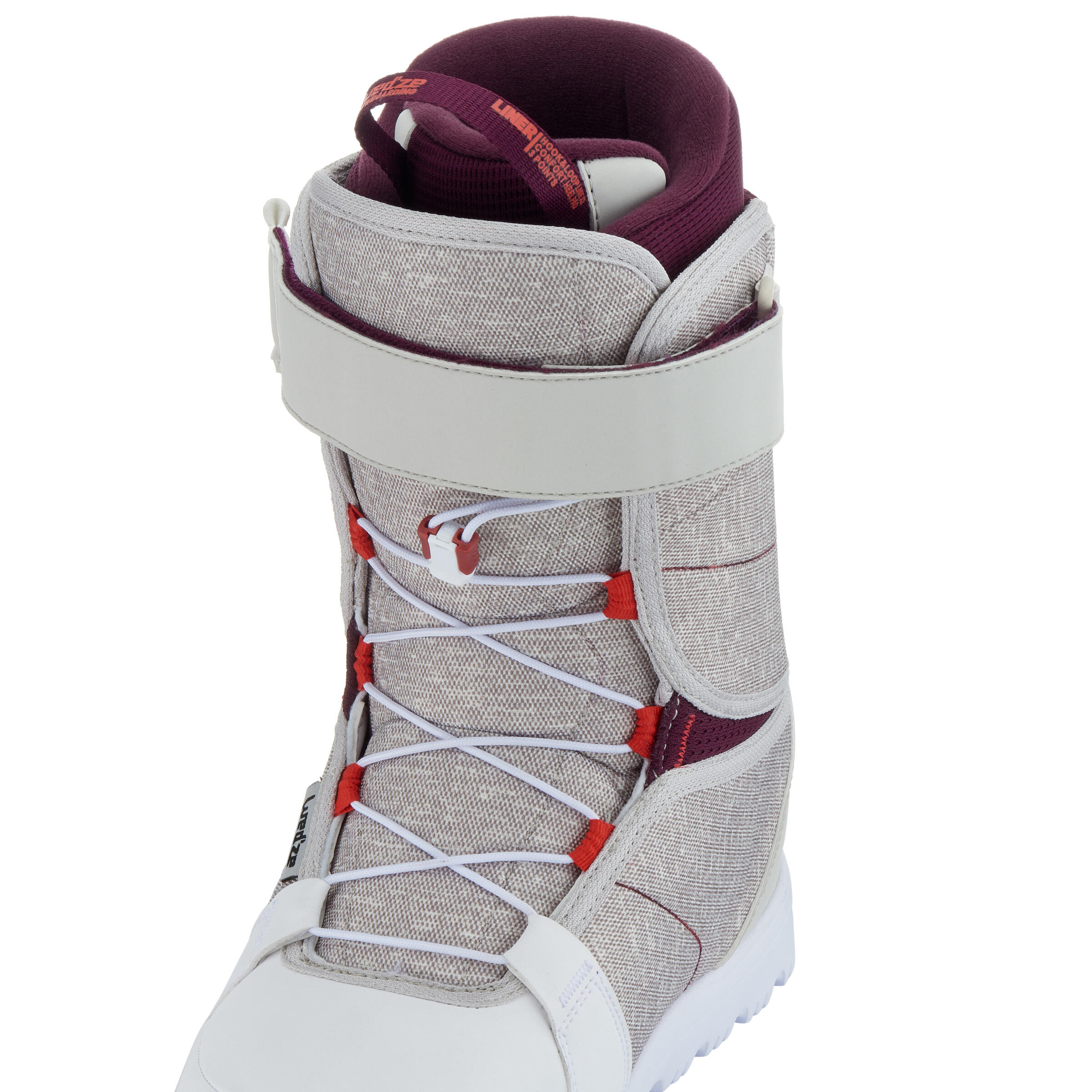 BOTAS DE SNOWBOARD MUJER MAOKE300 FAST LOCK 2Z BLANCO - Decathlon