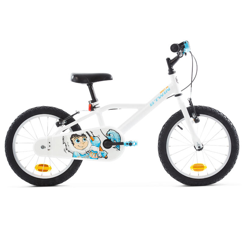 Bicicleta niños 16 pulgadas Btwin 100 Inut blanca 4,5 -6 años