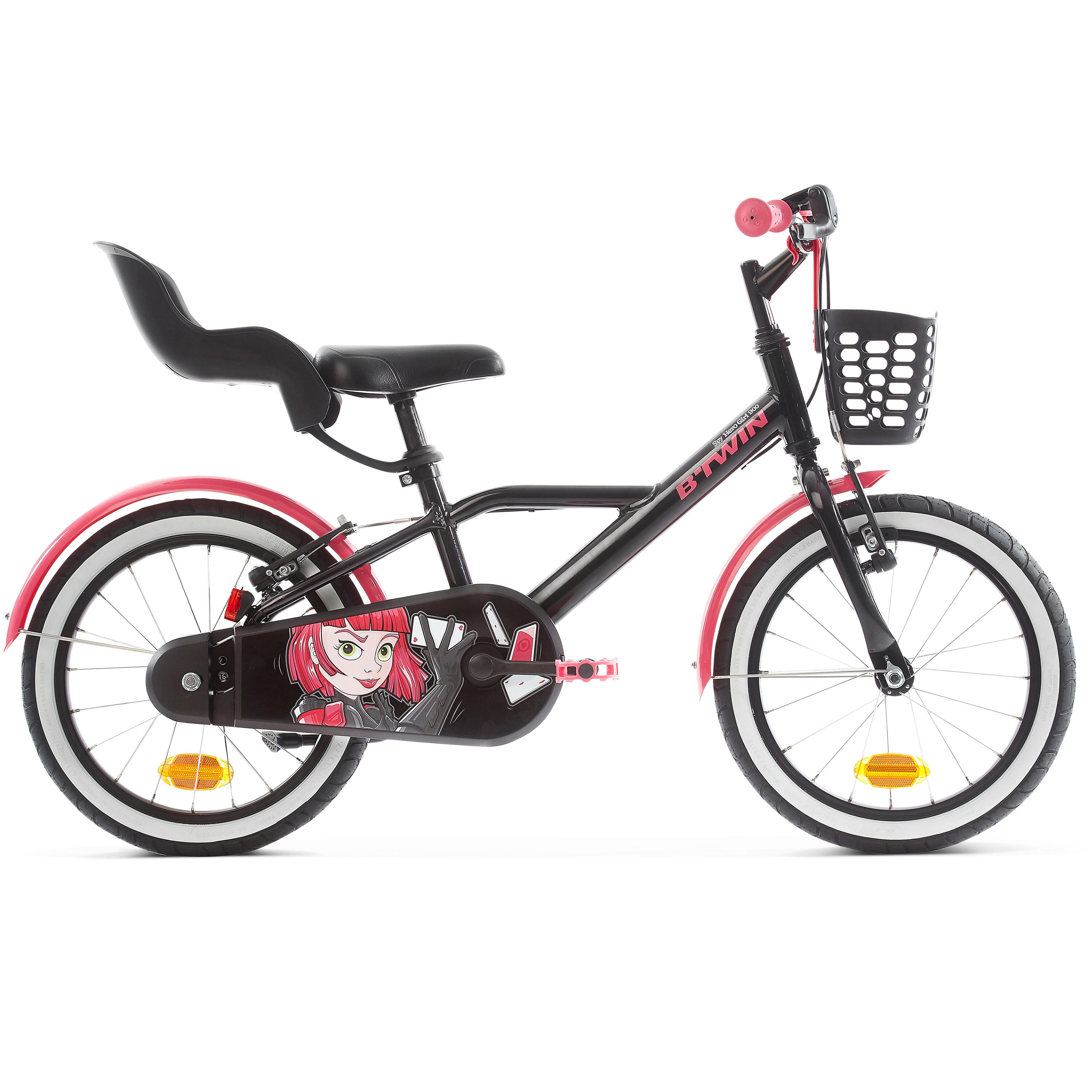 BTWIN 900 Kids' 16-Inch Bike (4-6 Years) Spy Hero Girl