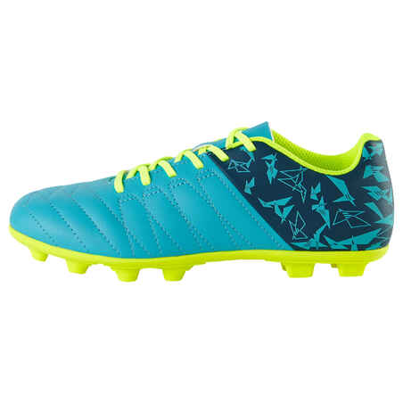 Agility 300 FG Kids' Firm Ground Football Boots - Blue/Neon Yellow