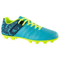 Agility 300 FG Kids' Dry Pitch Football Boots With Rip-Tab - Blue/Yellow