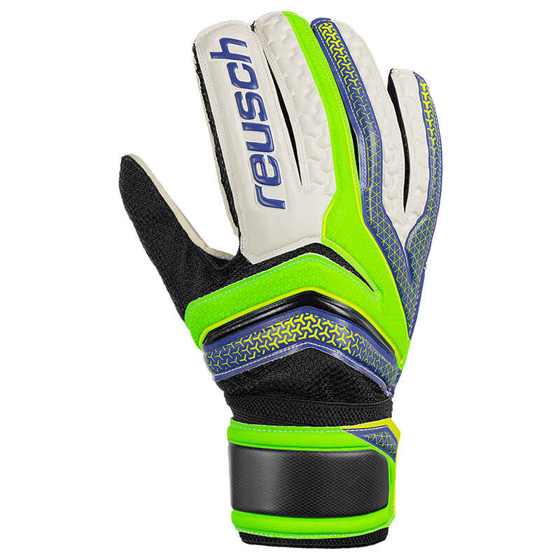 RG Adult Football Goalkeeper Gloves Green/Blue Decathlon