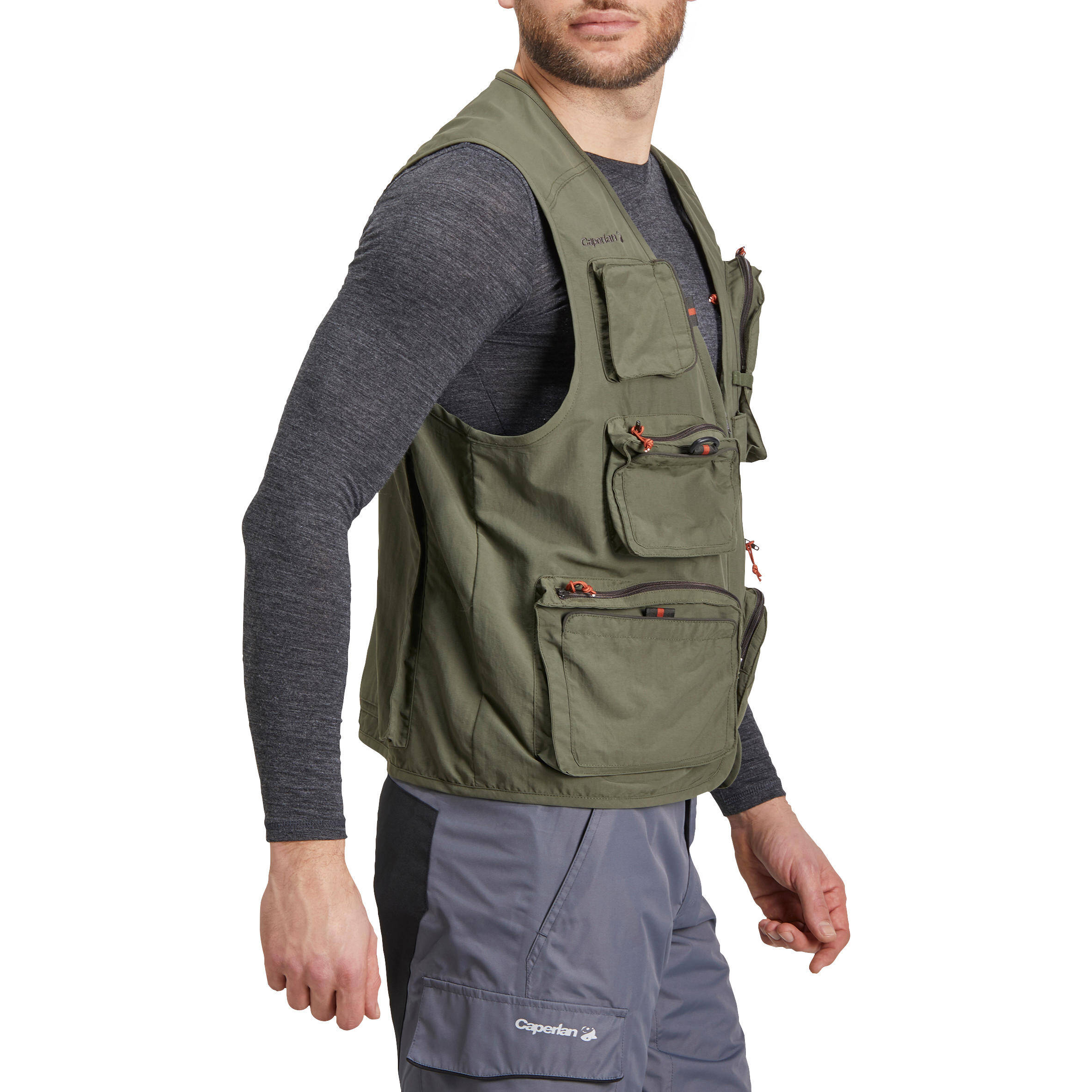 Fishing Gilet 500 Khakhi -  5