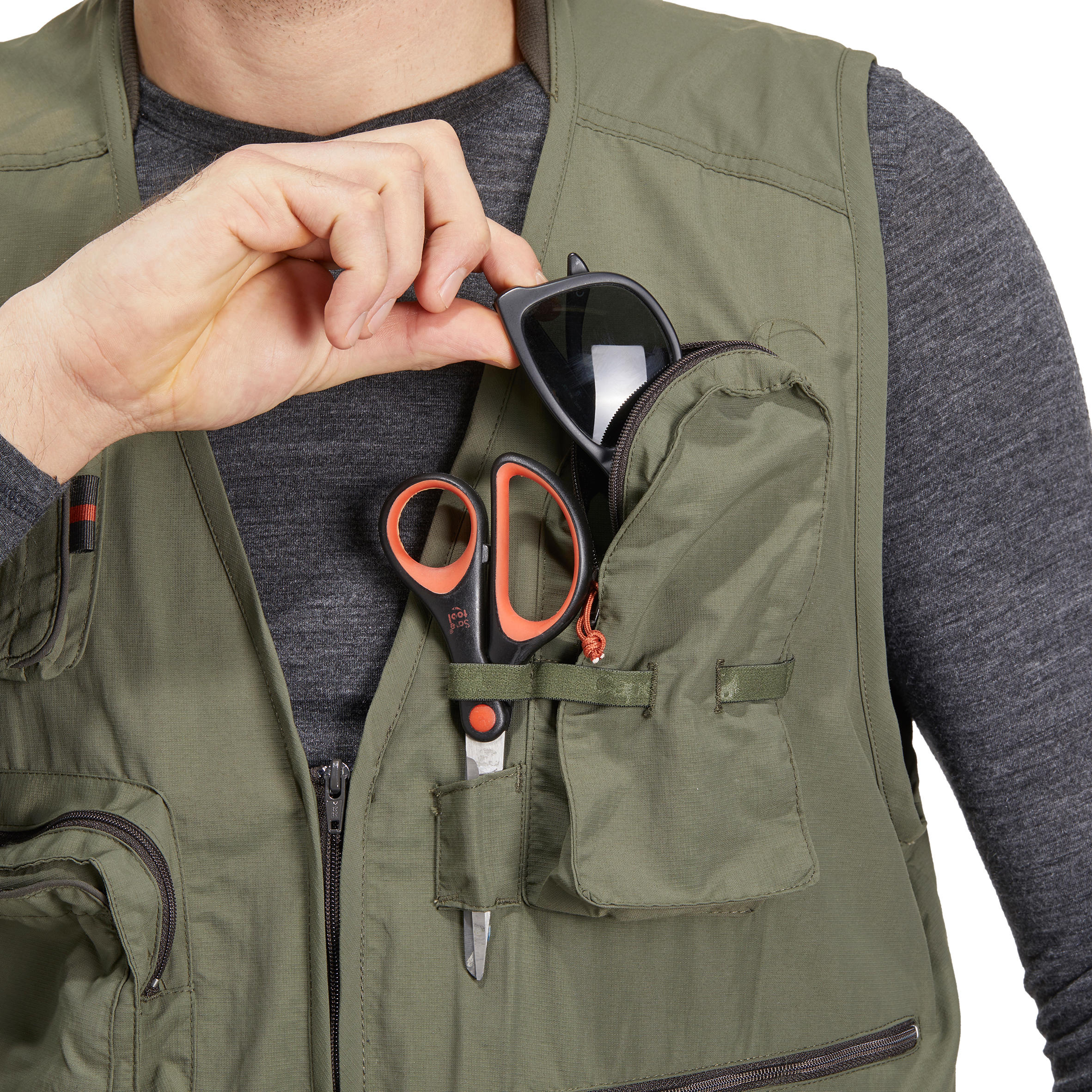 Fishing gilet 500 - Khaki 8/21