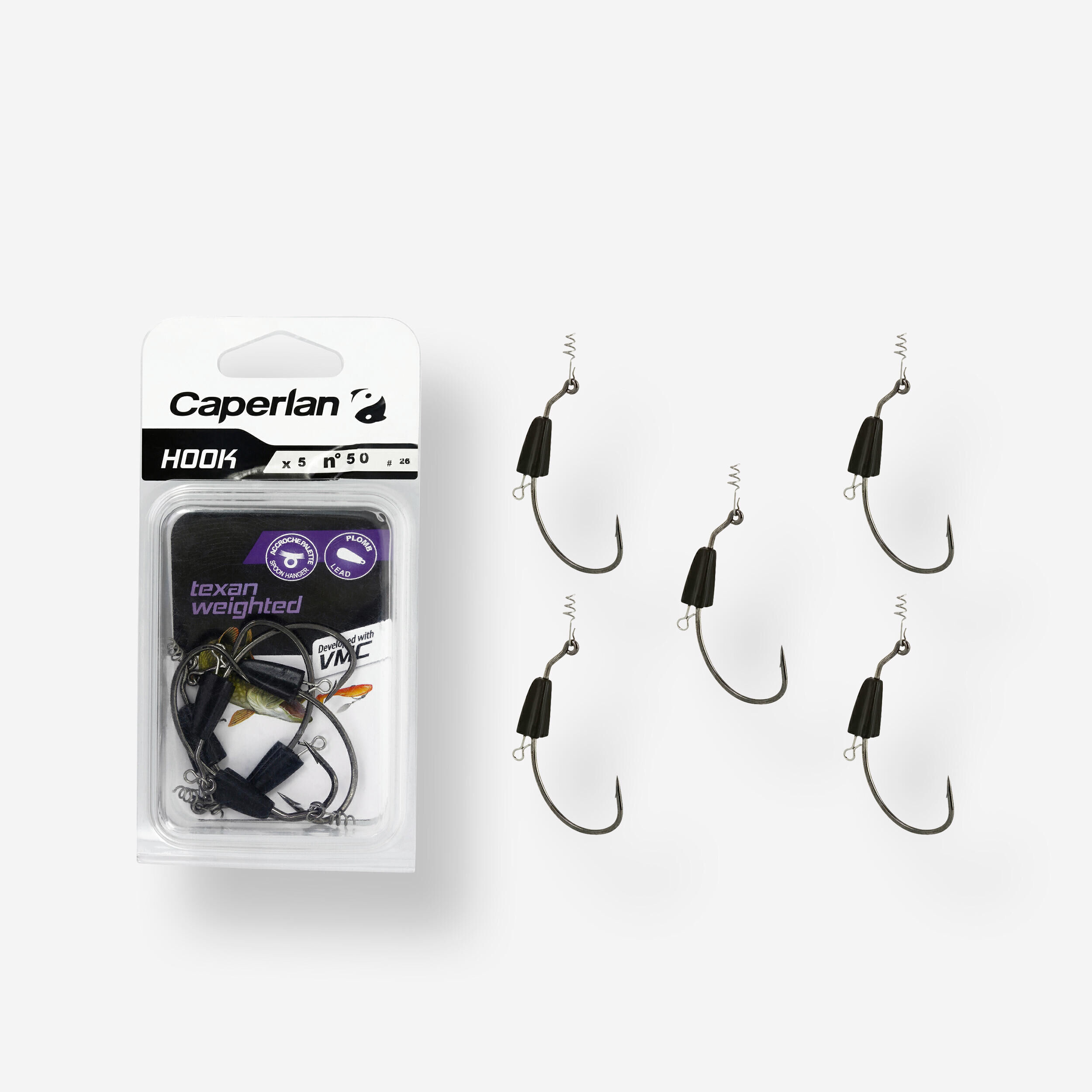 CAPERLAN TEXAN WEIGHTED FISHING HOOK 5/0