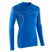 Modra funkcijska majica z dolgimi rokavi KEEPDRY 500 za odrasle