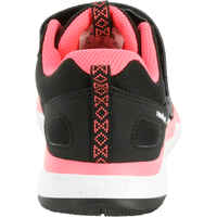 Kids' lightweight and breathable rip-tab trainers, black/pink