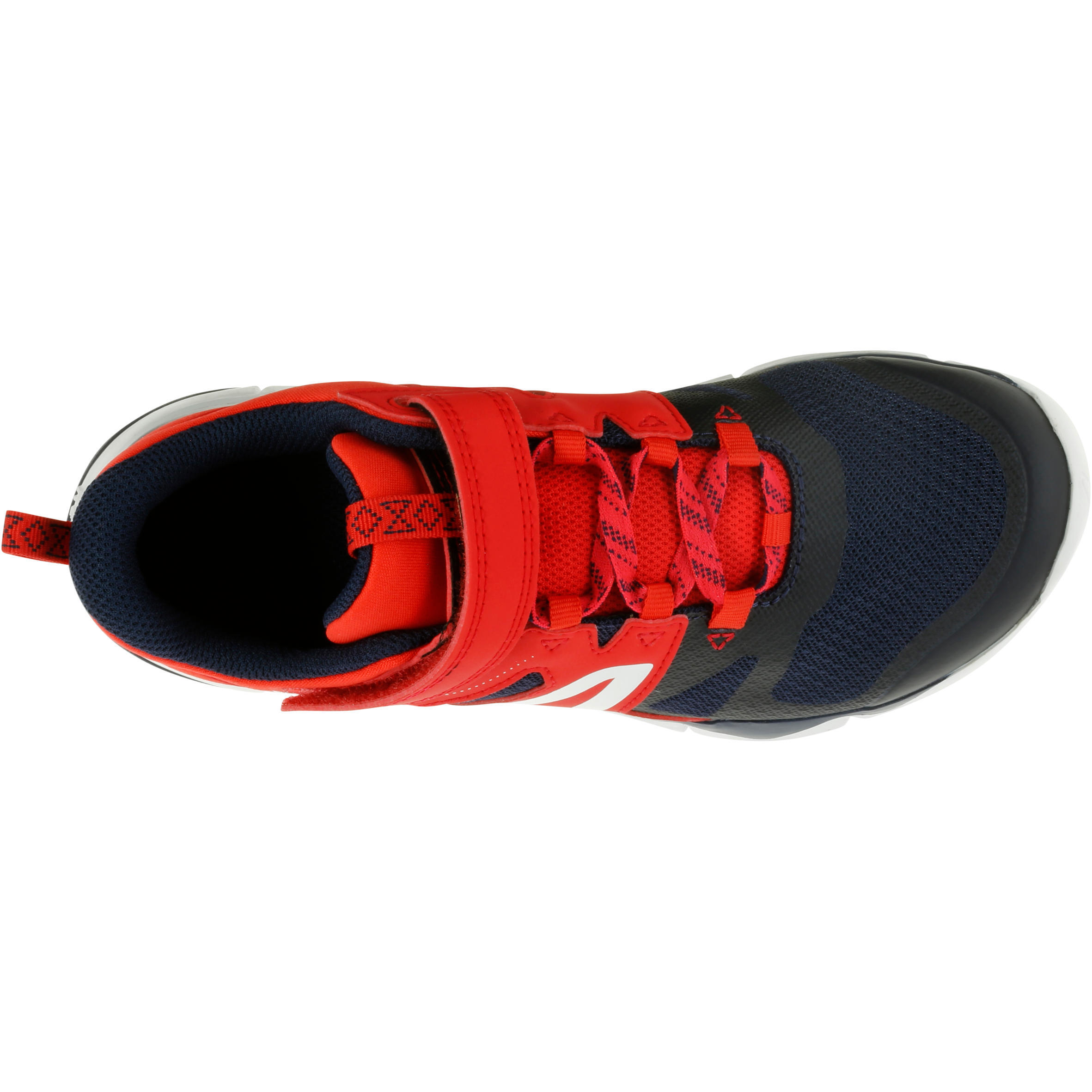 Kids' lightweight and breathable rip-tab trainers, red/black 6/8