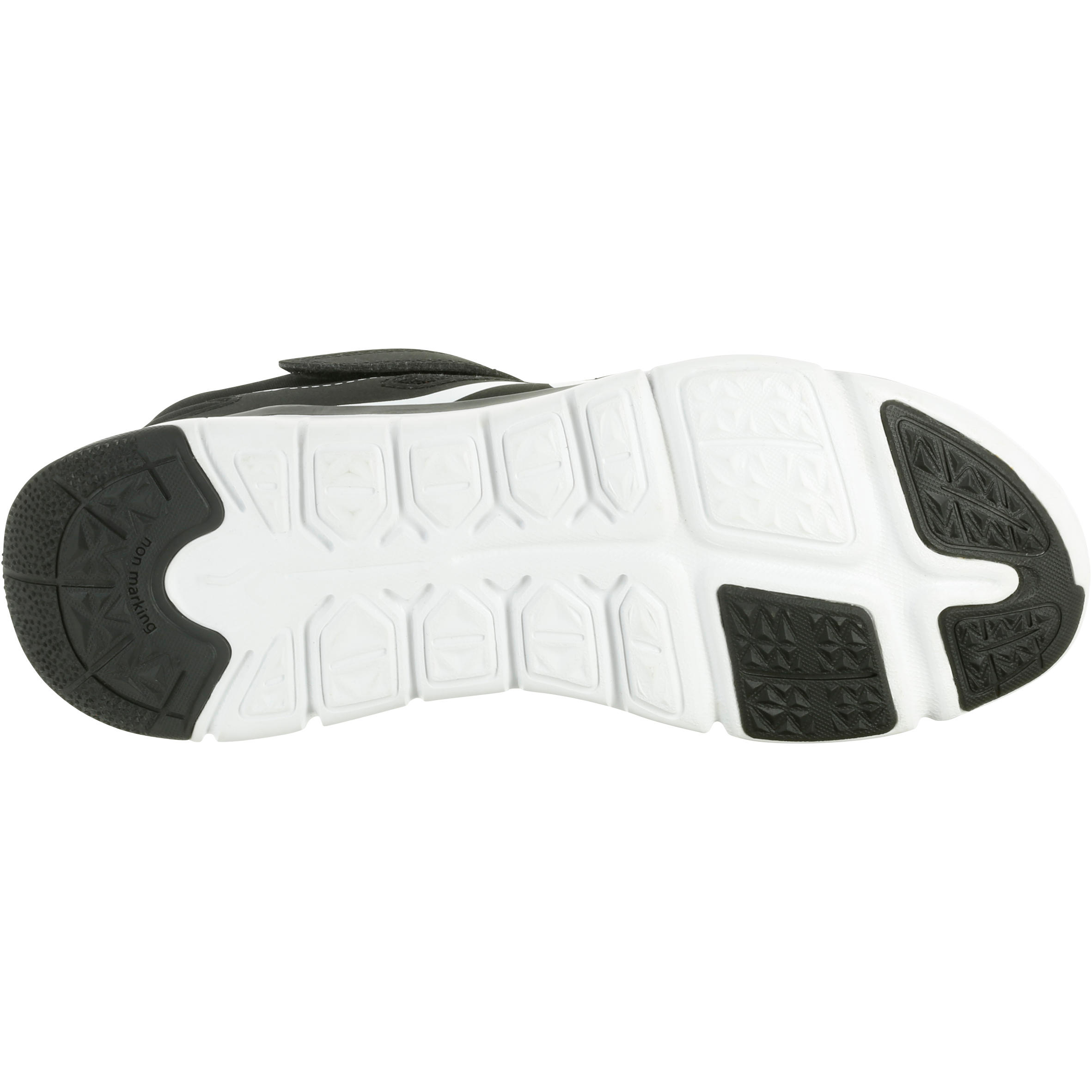 Kids' lightweight and breathable rip-tab trainers, black/white 7/7