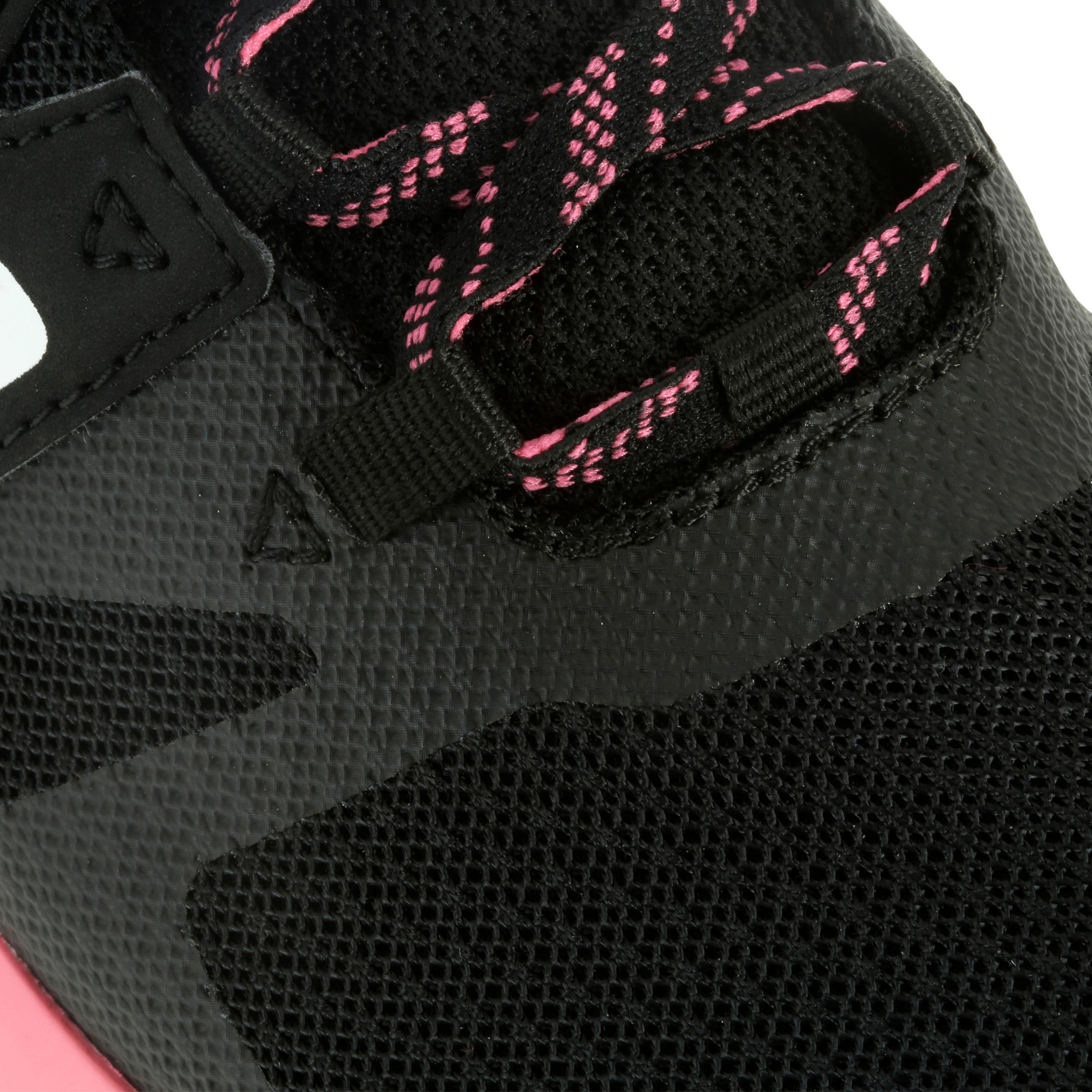 Kids' lightweight and breathable rip-tab trainers, black/pink 5/12