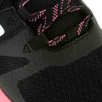 Kids' lightweight and breathable rip-tab trainers, black/pink