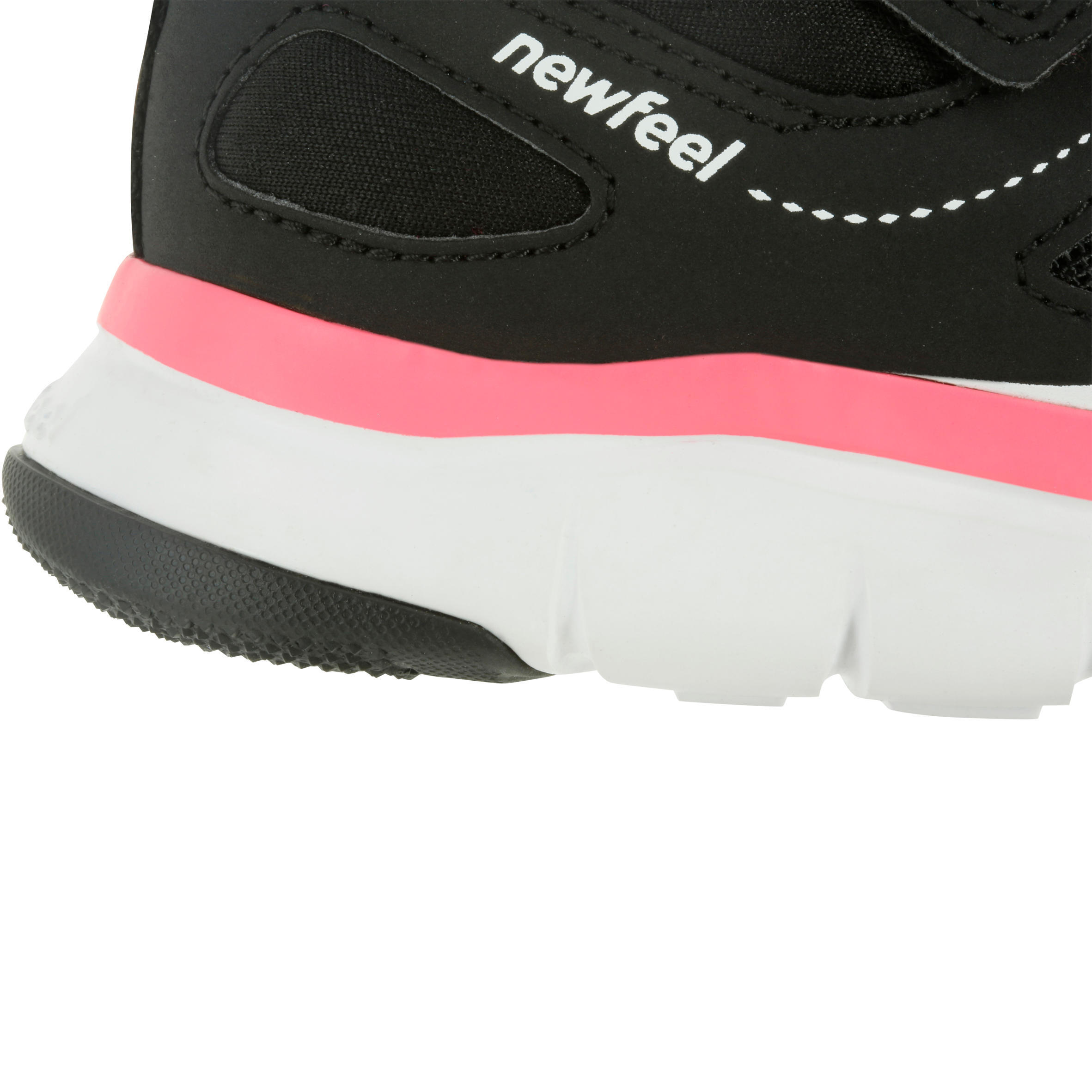 Kids' lightweight and breathable rip-tab trainers, black/pink 4/12