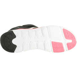 Kids' lightweight and breathable rip-tab trainers, black/pink