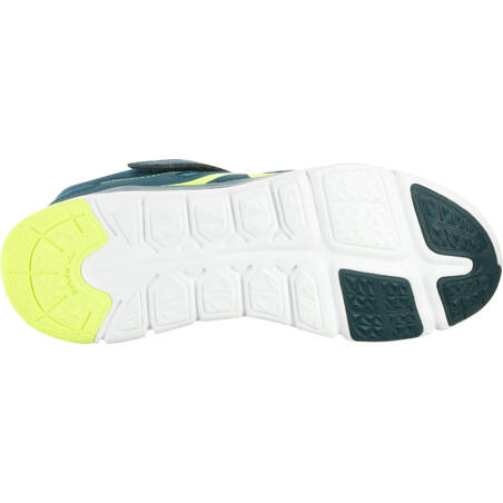 Kids' lightweight and breathable rip-tab trainers, teal