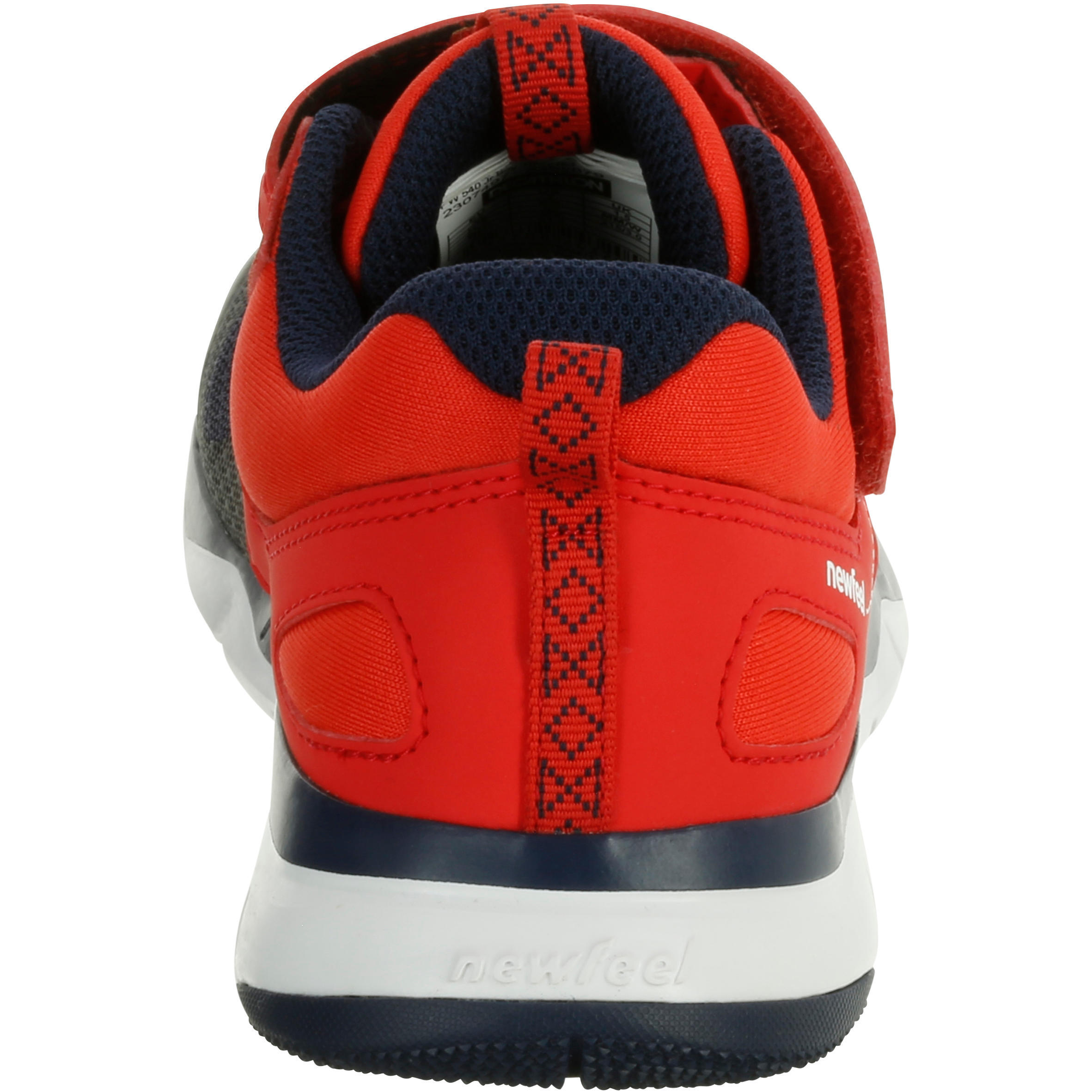 Kids' lightweight and breathable rip-tab trainers, red/black 5/8