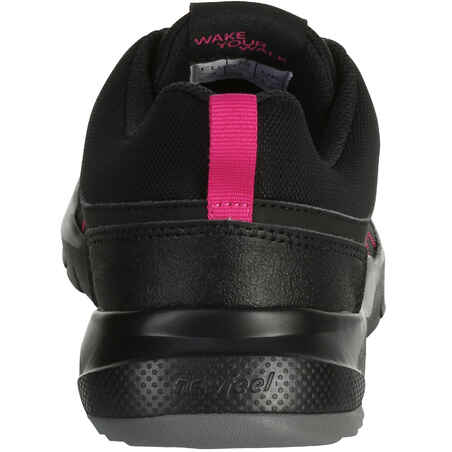 Women's Active Walking Shoes HW 100 - black/pink