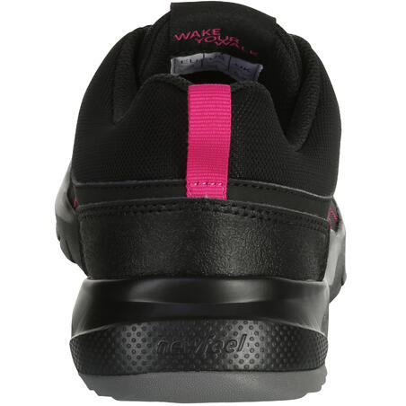 Кросівки жіночі HW 100 для спортивної ходьби - Чорні/Рожеві