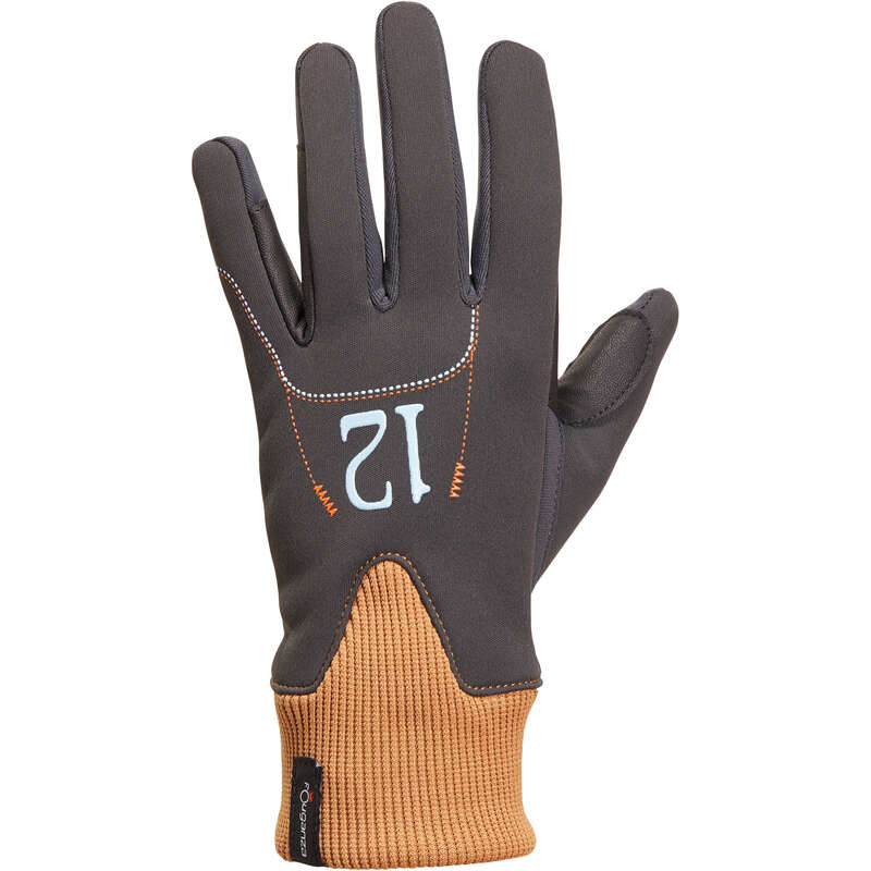 KID COLD WEATHER RIDING GLOVES/SOCKS - Easywear Warm Gloves - Grey FOUGANZA
