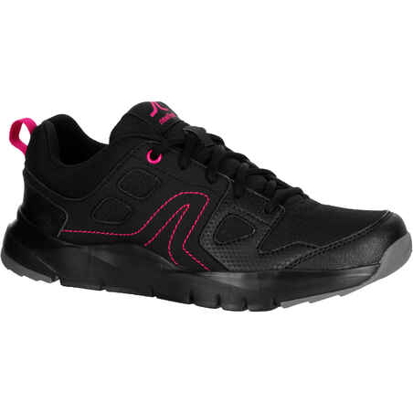 Women's Active Walking Shoes HW 100 - black/pink