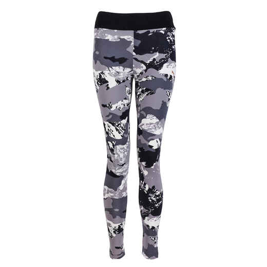 
      Girls' Gym Leggings - Grey/Black/White
  